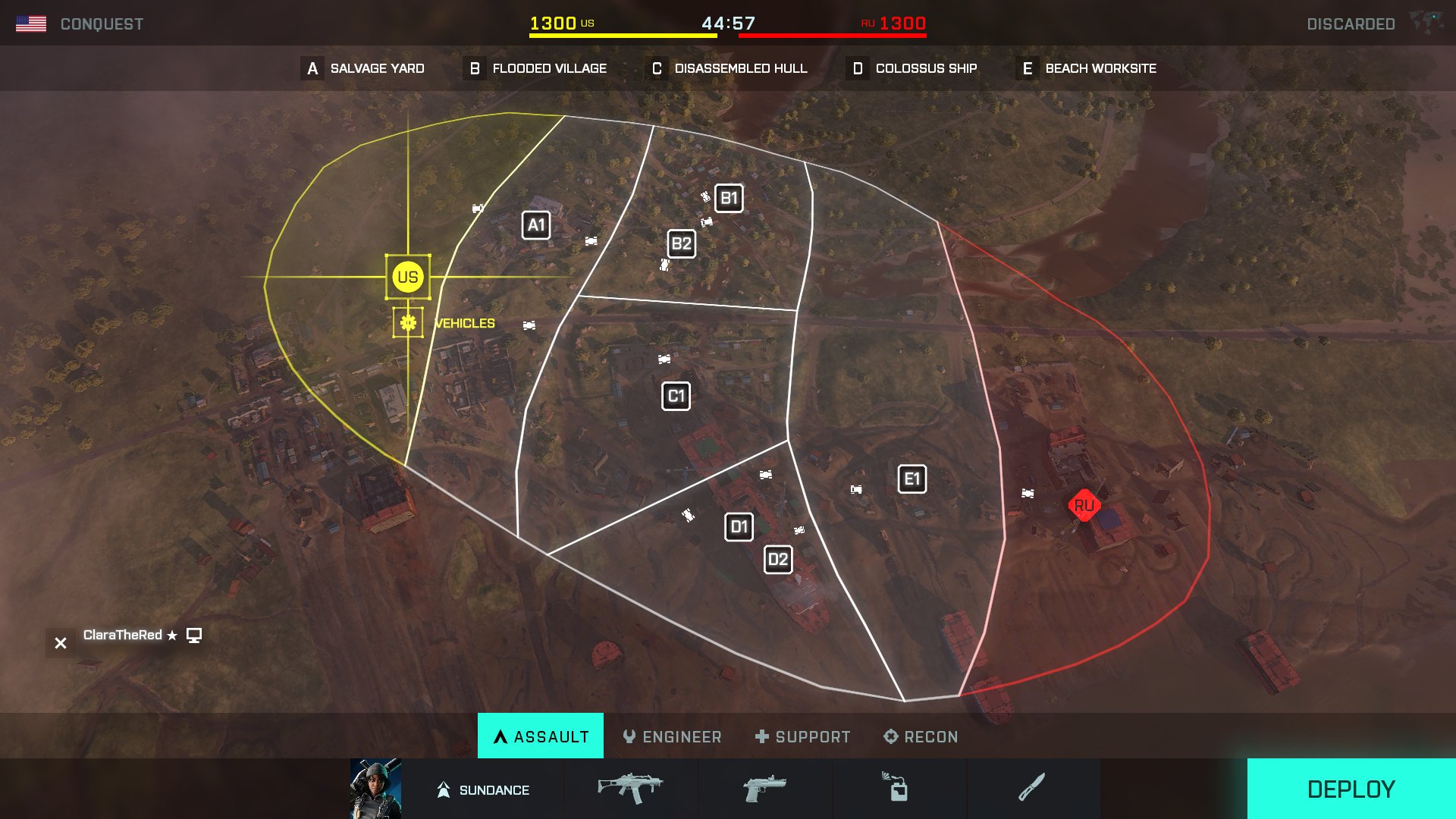 Map Layout of Discarded - core - Conquest Large - standard