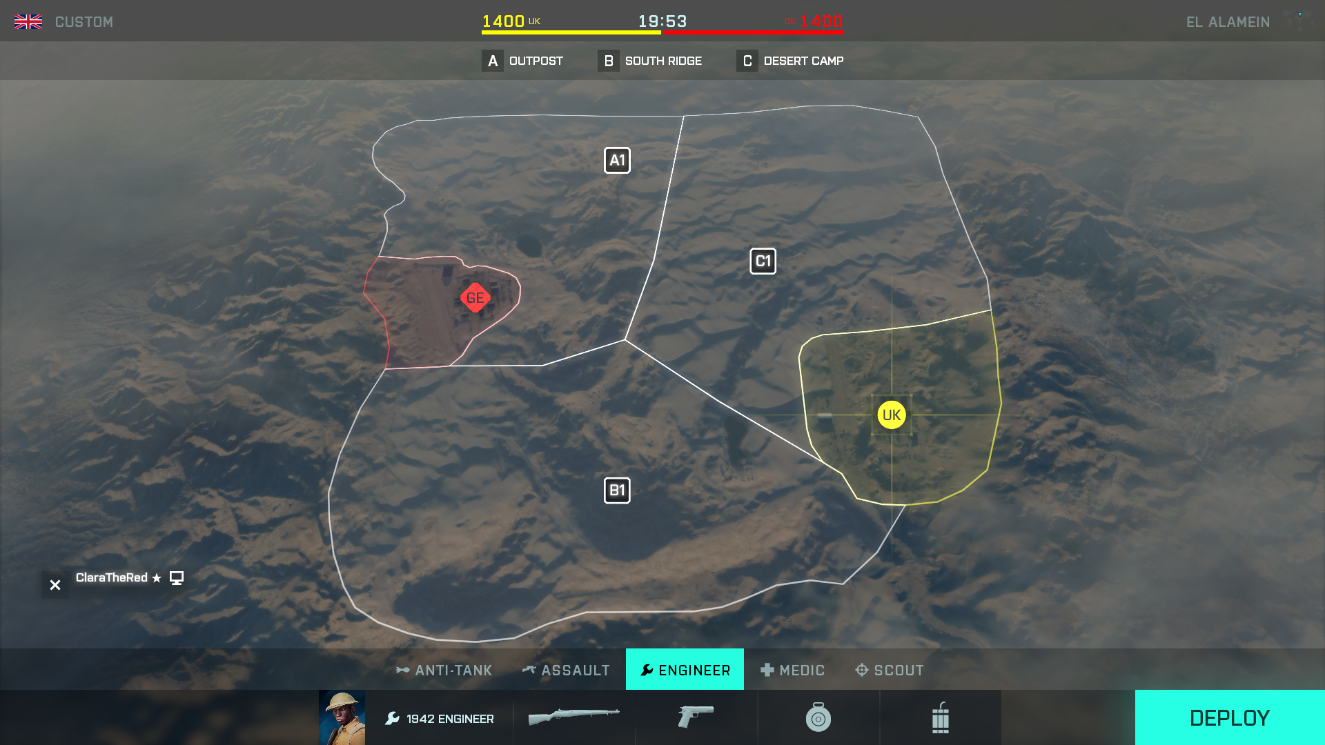 Map Layout of El Alamein - custom - Conquest - large