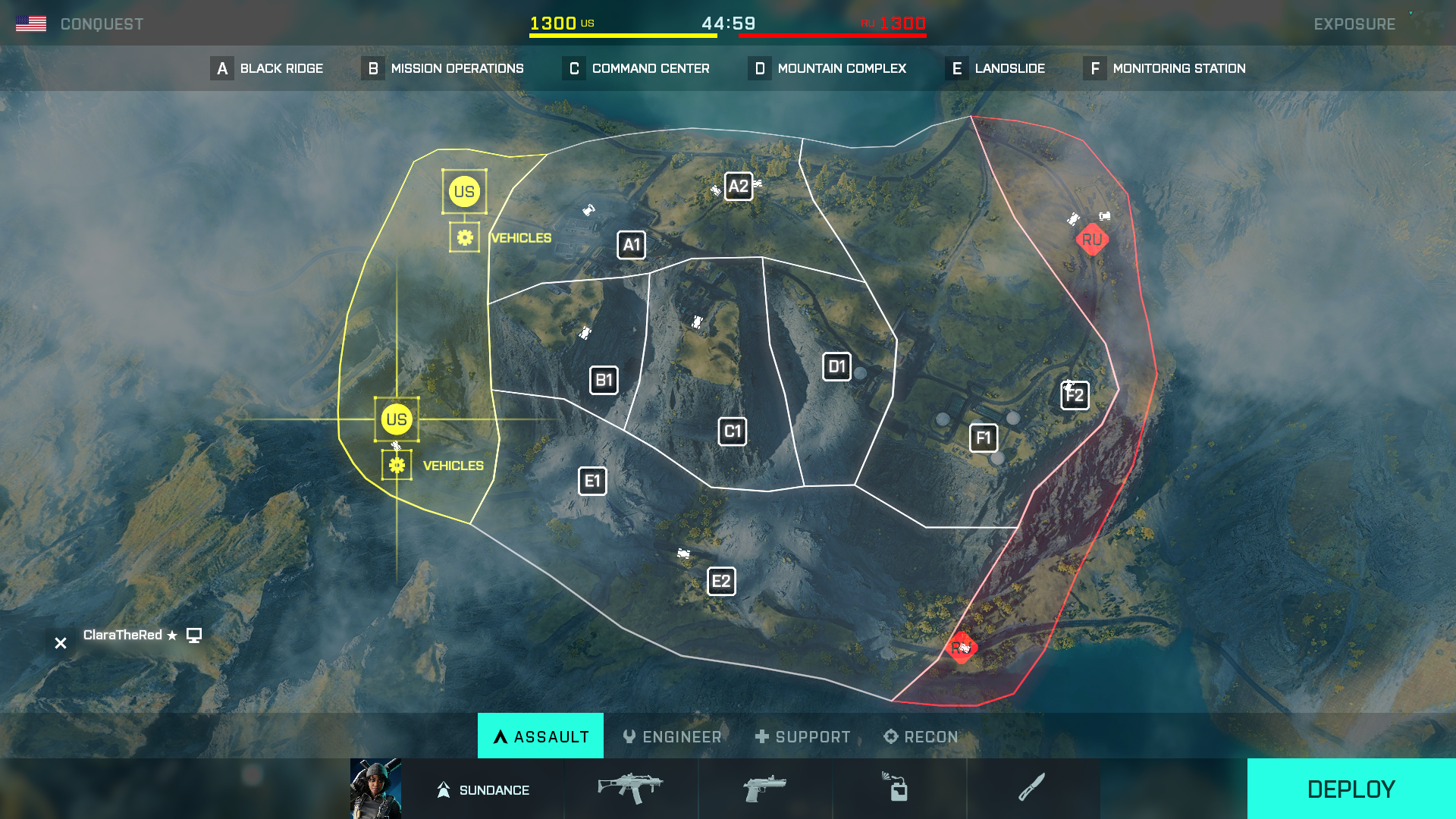 Map Layout of Exposure - core - Conquest Large - standard