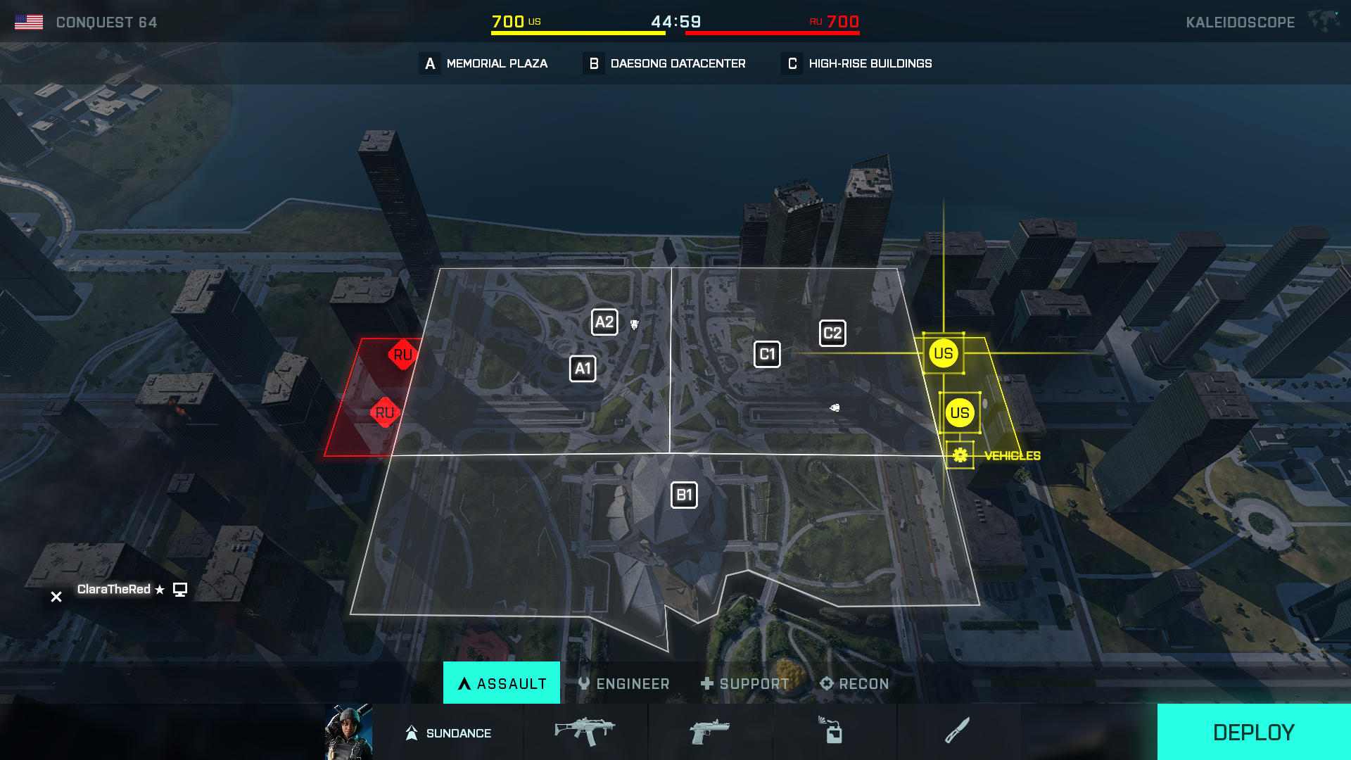 Map Layout of Kaleidoscope - core - Conquest - standard
