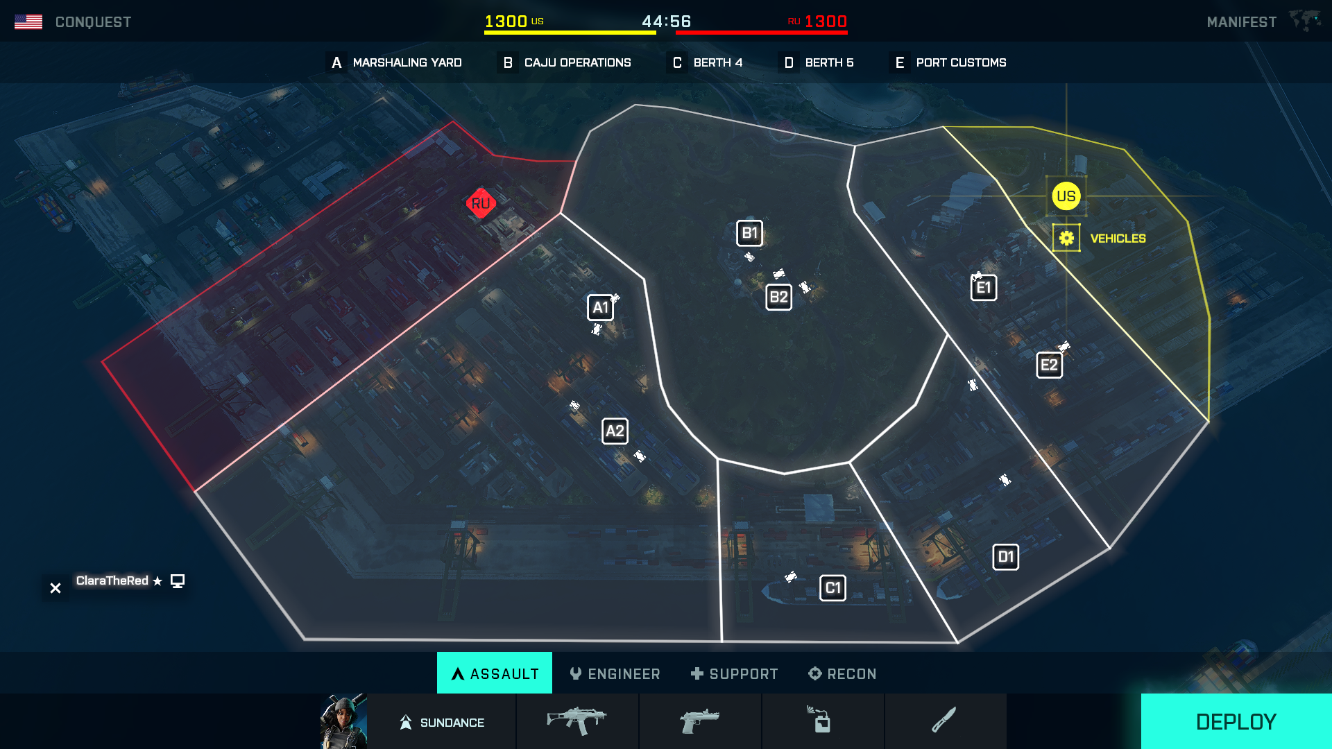 Map Layout of Manifest - core - Conquest Large - standard