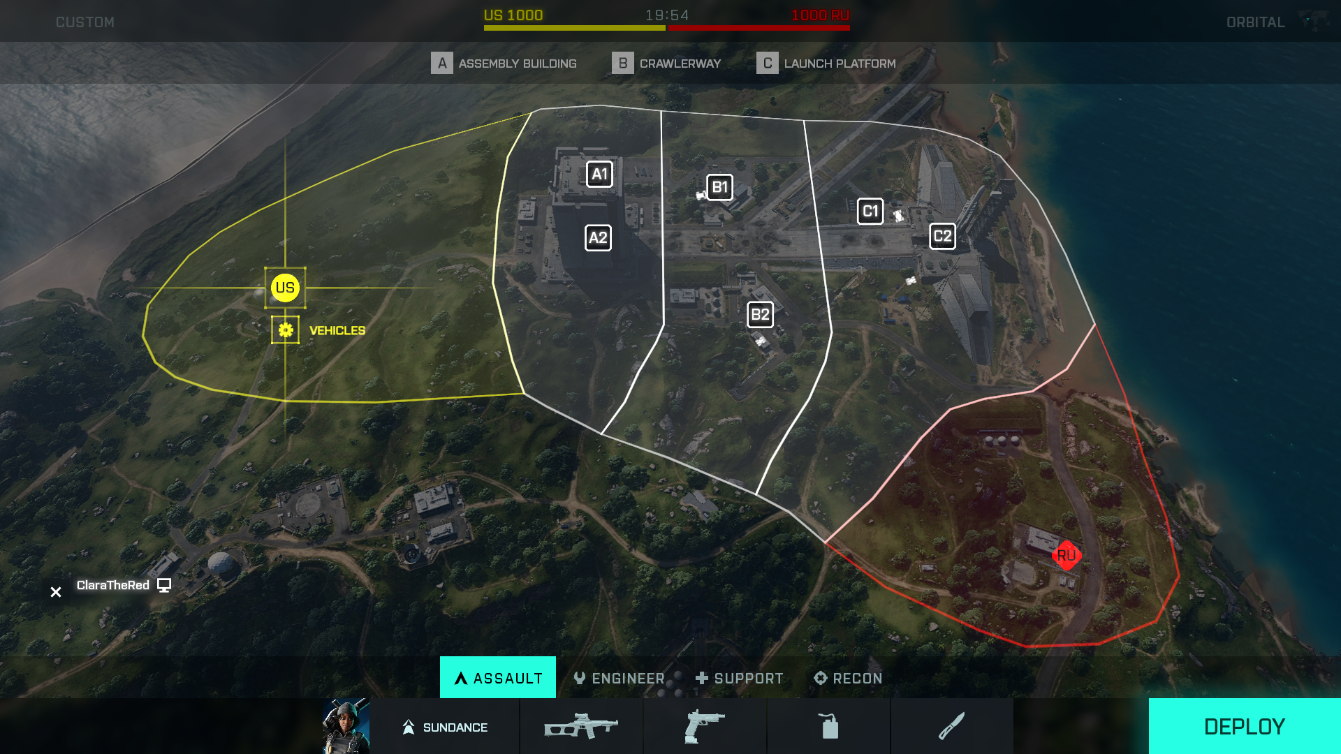 Map Layout of Orbital - custom - Conquest - medium