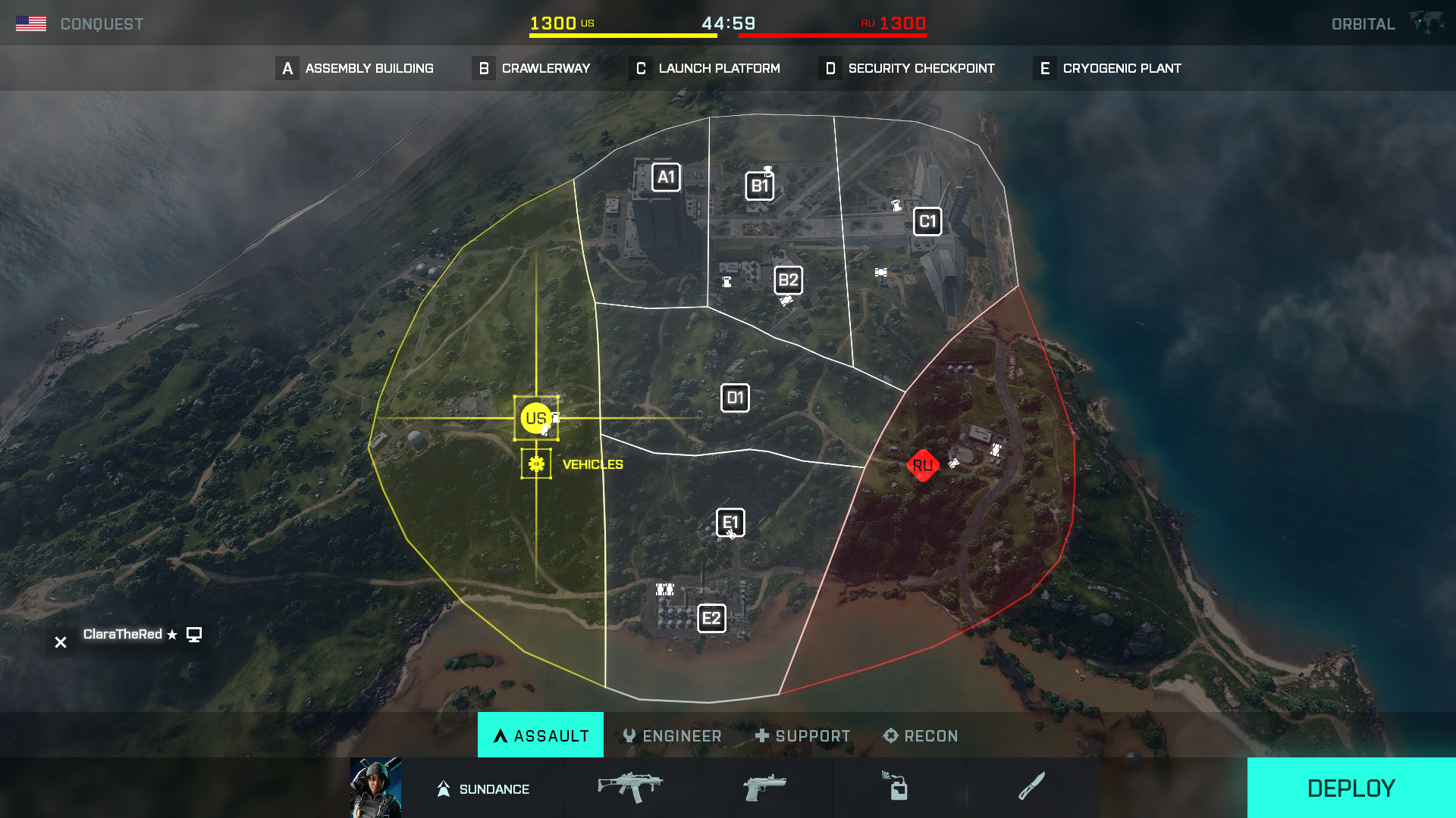 Map Layout of Orbital - core - Conquest Large - standard