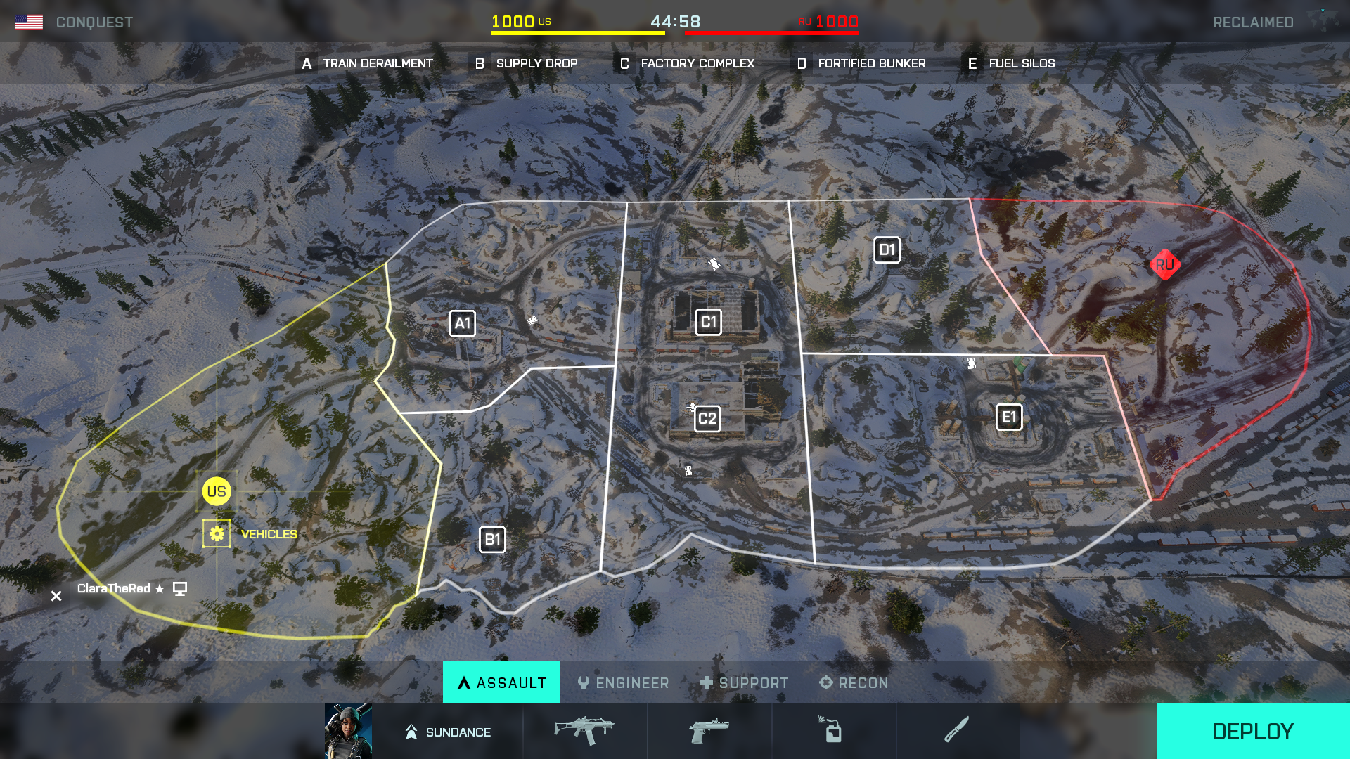 Map Layout of Reclaimed - core - Conquest - standard