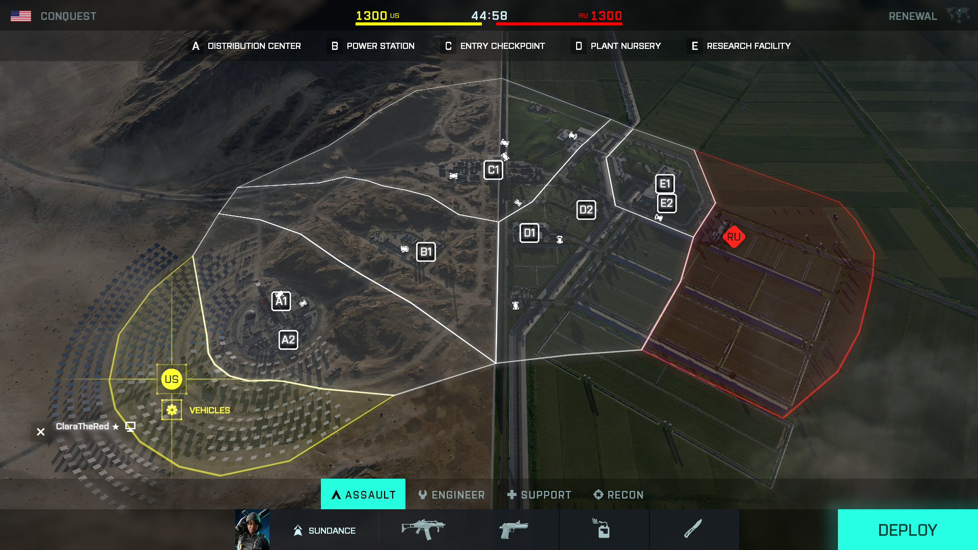 Map Layout of Renewal - core - Conquest Large - standard