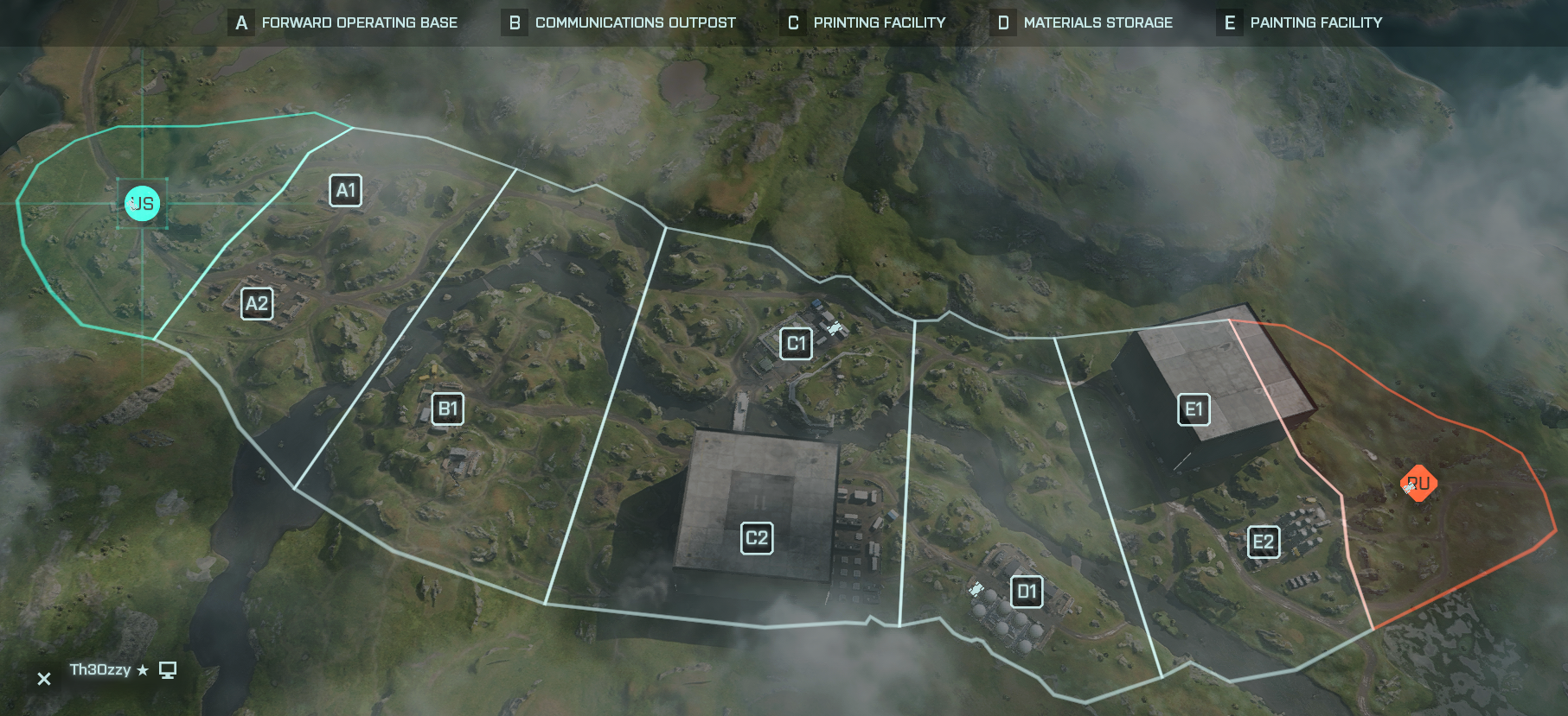 Map Layout of Spearhead - custom - Conquest - medium