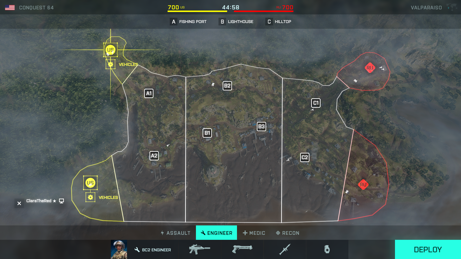 Map Layout of Valparaiso - core - Conquest - standard